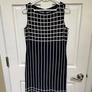 Vintage St John Sport Navy and White Sheath size 6